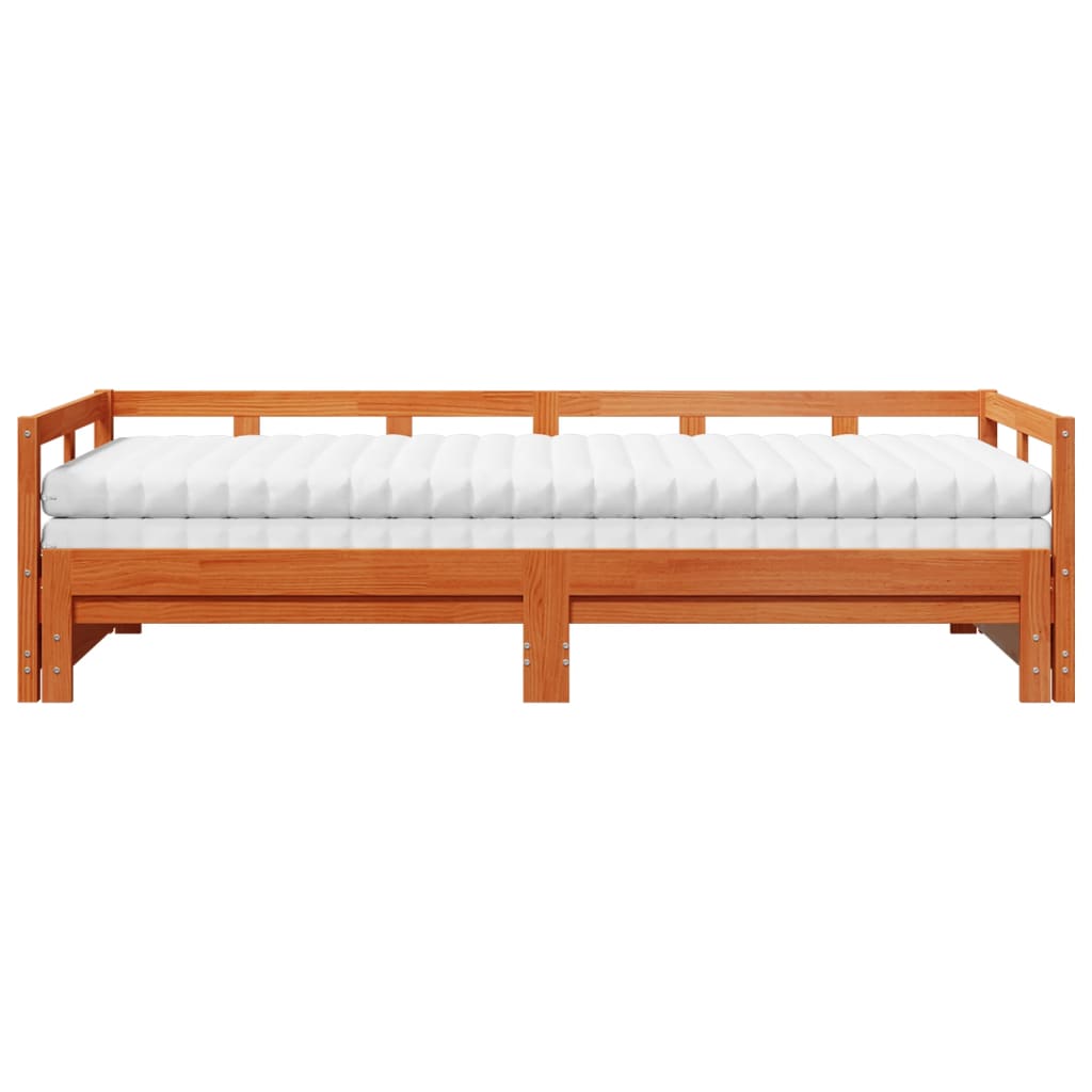 vidaXL Tagesbett Ausziehbar mit Matratzen 80x200 cm Massivholz Kiefer