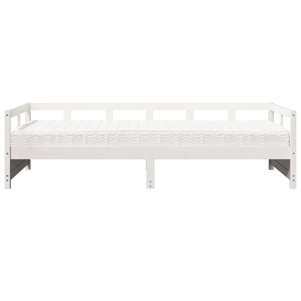 vidaXL Tagesbett mit Matratze Weiß 80x200 cm Massivholz Kiefer