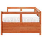 vidaXL Tagesbett mit Matratze Wachsbraun 80x200 cm Massivholz Kiefer