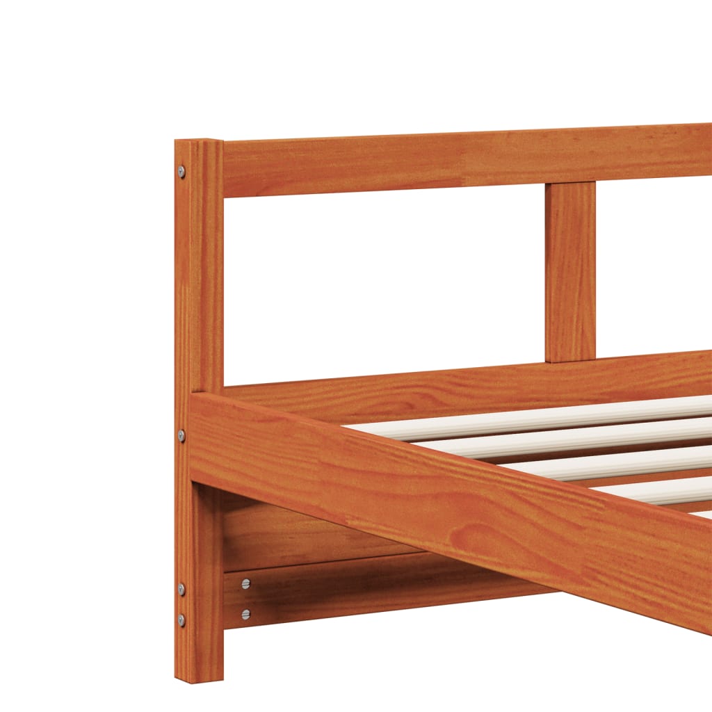 vidaXL Tagesbett mit Matratze Wachsbraun 80x200 cm Massivholz Kiefer