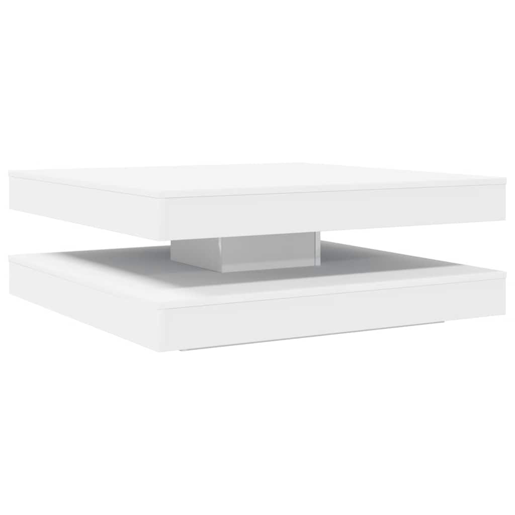vidaXL Couchtisch 360-Grad Drehbar Weiß 90x90x34,5 cm