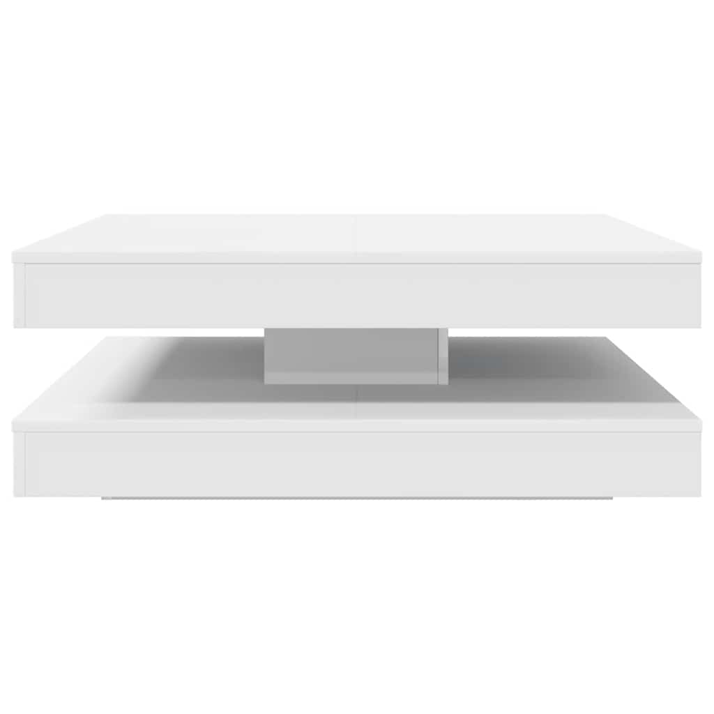 vidaXL Couchtisch 360-Grad Drehbar Weiß 90x90x34,5 cm