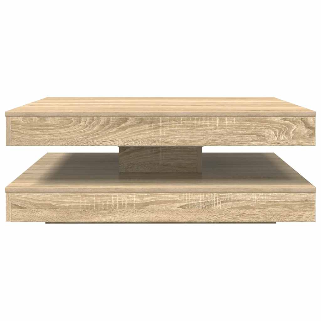 vidaXL Couchtisch 360-Grad Drehbar Sonoma-Eiche 90x90x34,5 cm