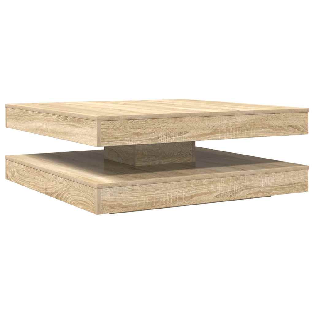 vidaXL Couchtisch 360-Grad Drehbar Sonoma-Eiche 90x90x34,5 cm