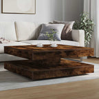 vidaXL Couchtisch 360-Grad Drehbar Räuchereiche 90x90x34,5 cm