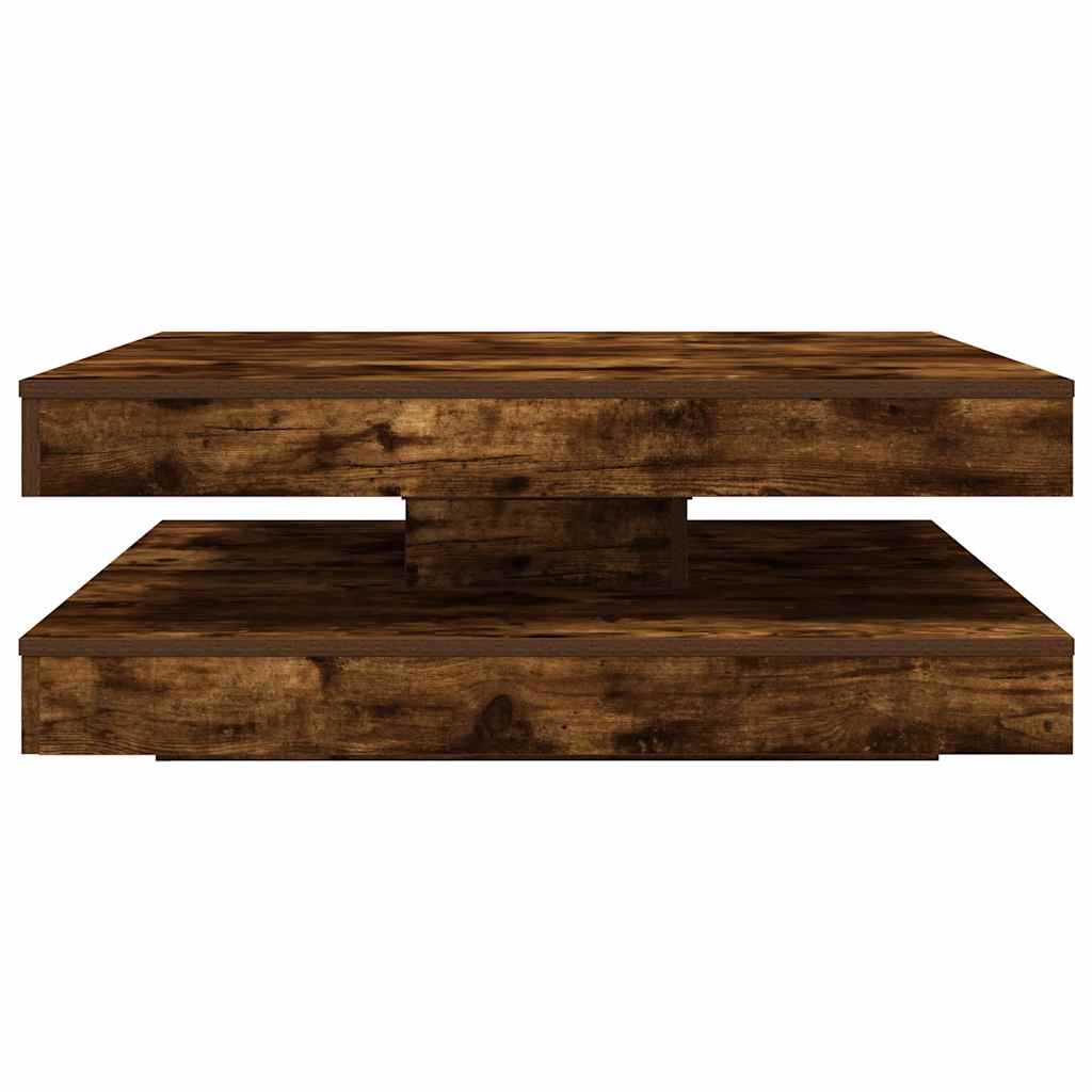 vidaXL Couchtisch 360-Grad Drehbar Räuchereiche 90x90x34,5 cm