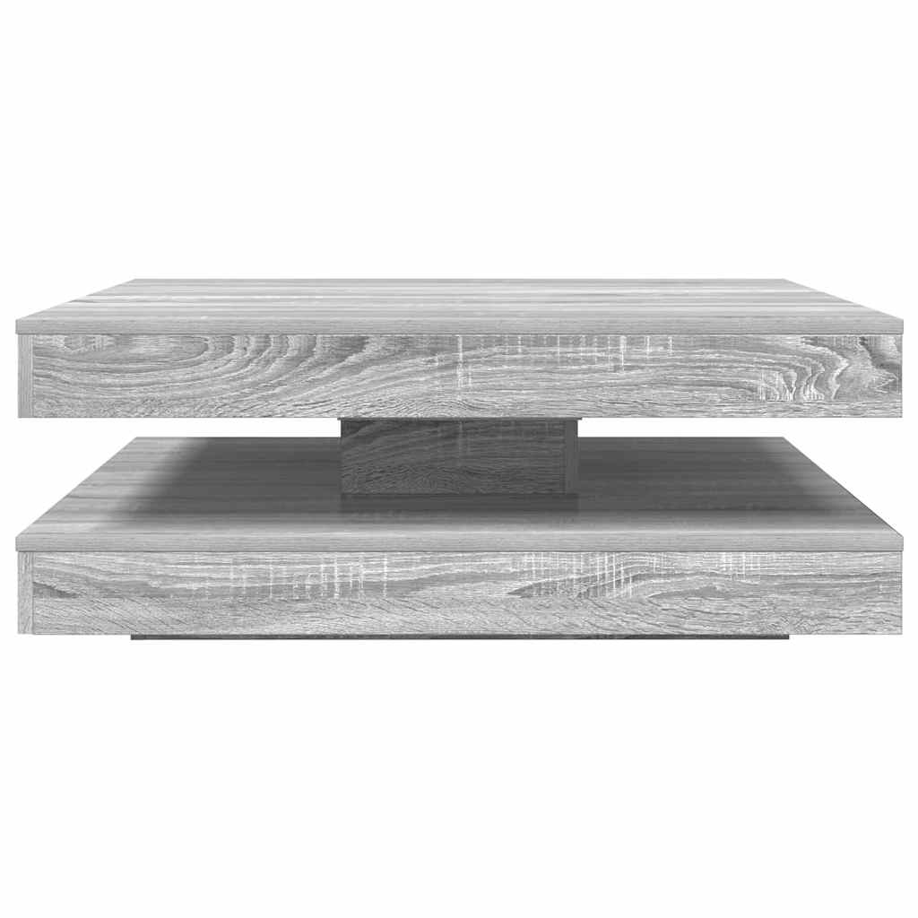 vidaXL Couchtisch 360-Grad Drehbar Grau Sonoma 90x90x34,5 cm