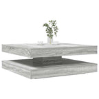 vidaXL Couchtisch 360-Grad Drehbar Grau Sonoma 90x90x34,5 cm