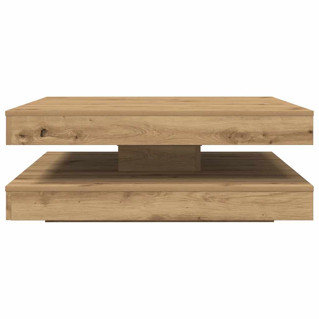 vidaXL Couchtisch 360-Grad Drehbar Artisan-Eiche 90x90x34,5 cm