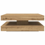 vidaXL Couchtisch 360-Grad Drehbar Artisan-Eiche 90x90x34,5 cm