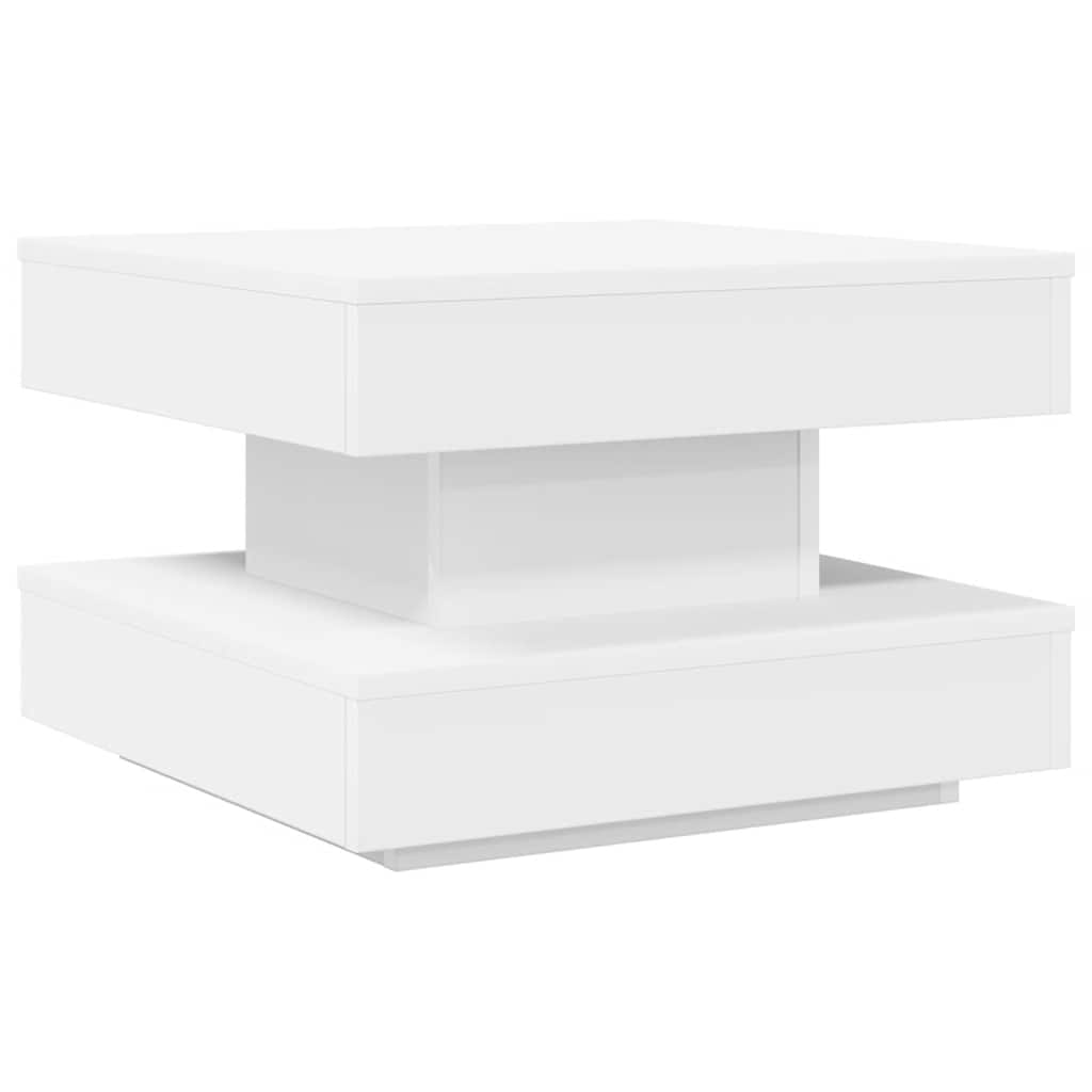 vidaXL Couchtisch 360-Grad Drehbar Weiß 50x50x34,5 cm