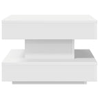 vidaXL Couchtisch 360-Grad Drehbar Weiß 50x50x34,5 cm