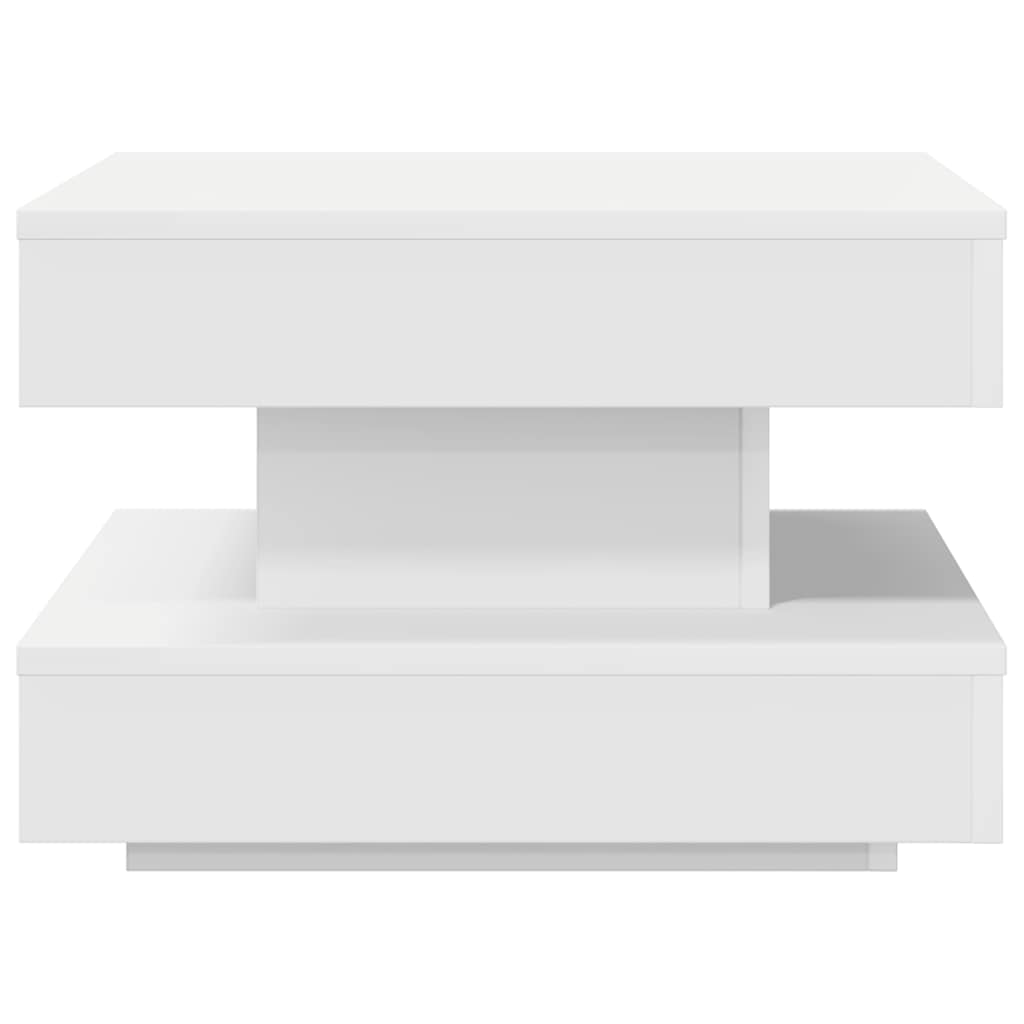 vidaXL Couchtisch 360-Grad Drehbar Weiß 50x50x34,5 cm