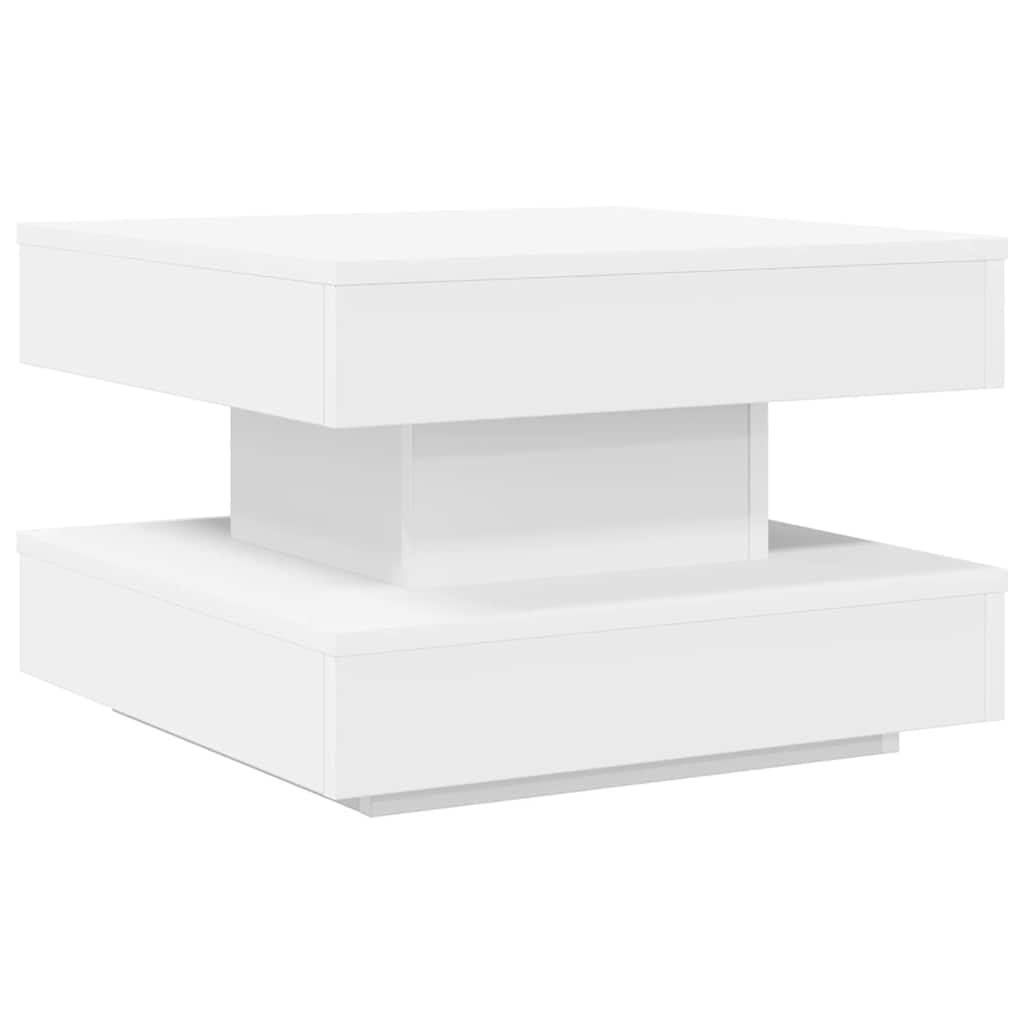 vidaXL Couchtisch 360-Grad Drehbar Weiß 50x50x34,5 cm