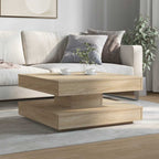 vidaXL Couchtisch 360-Grad Drehbar Sonoma-Eiche 70x70x34,5 cm