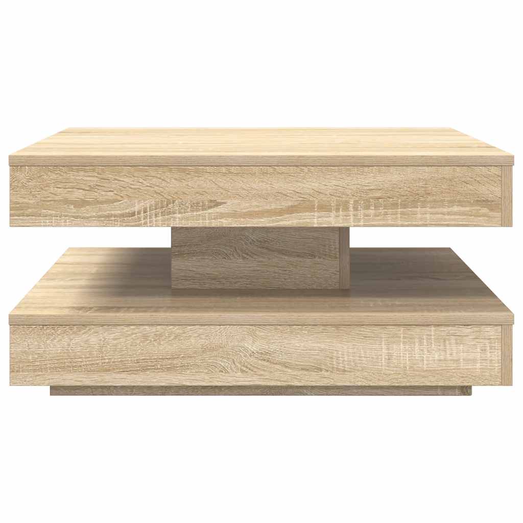 vidaXL Couchtisch 360-Grad Drehbar Sonoma-Eiche 70x70x34,5 cm
