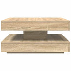 vidaXL Couchtisch 360-Grad Drehbar Sonoma-Eiche 70x70x34,5 cm