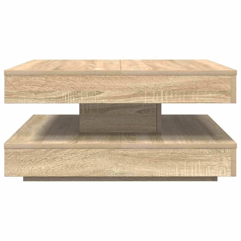 vidaXL Couchtisch 360-Grad Drehbar Sonoma-Eiche 70x70x34,5 cm