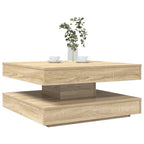 vidaXL Couchtisch 360-Grad Drehbar Sonoma-Eiche 70x70x34,5 cm
