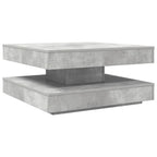 vidaXL Couchtisch 360-Grad Drehbar Betongrau 70x70x34,5 cm