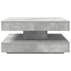 vidaXL Couchtisch 360-Grad Drehbar Betongrau 70x70x34,5 cm