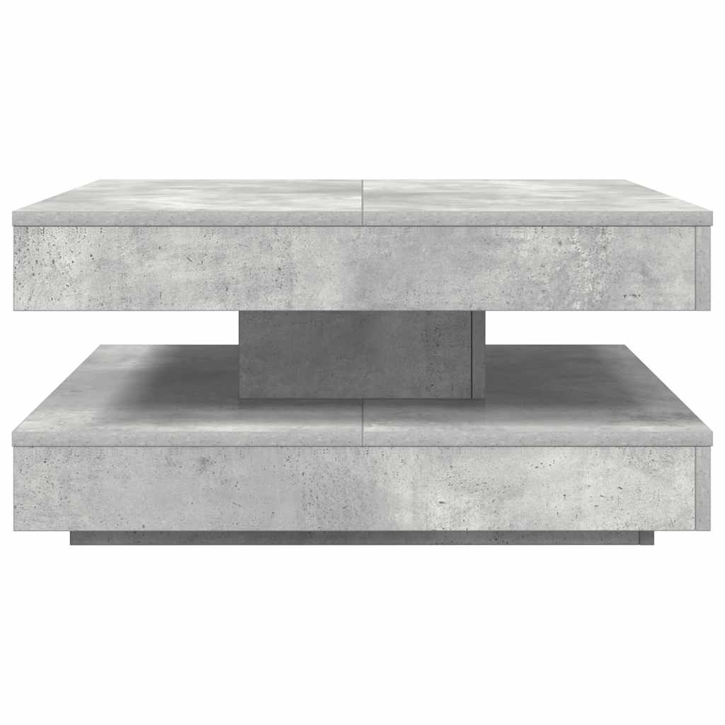 vidaXL Couchtisch 360-Grad Drehbar Betongrau 70x70x34,5 cm
