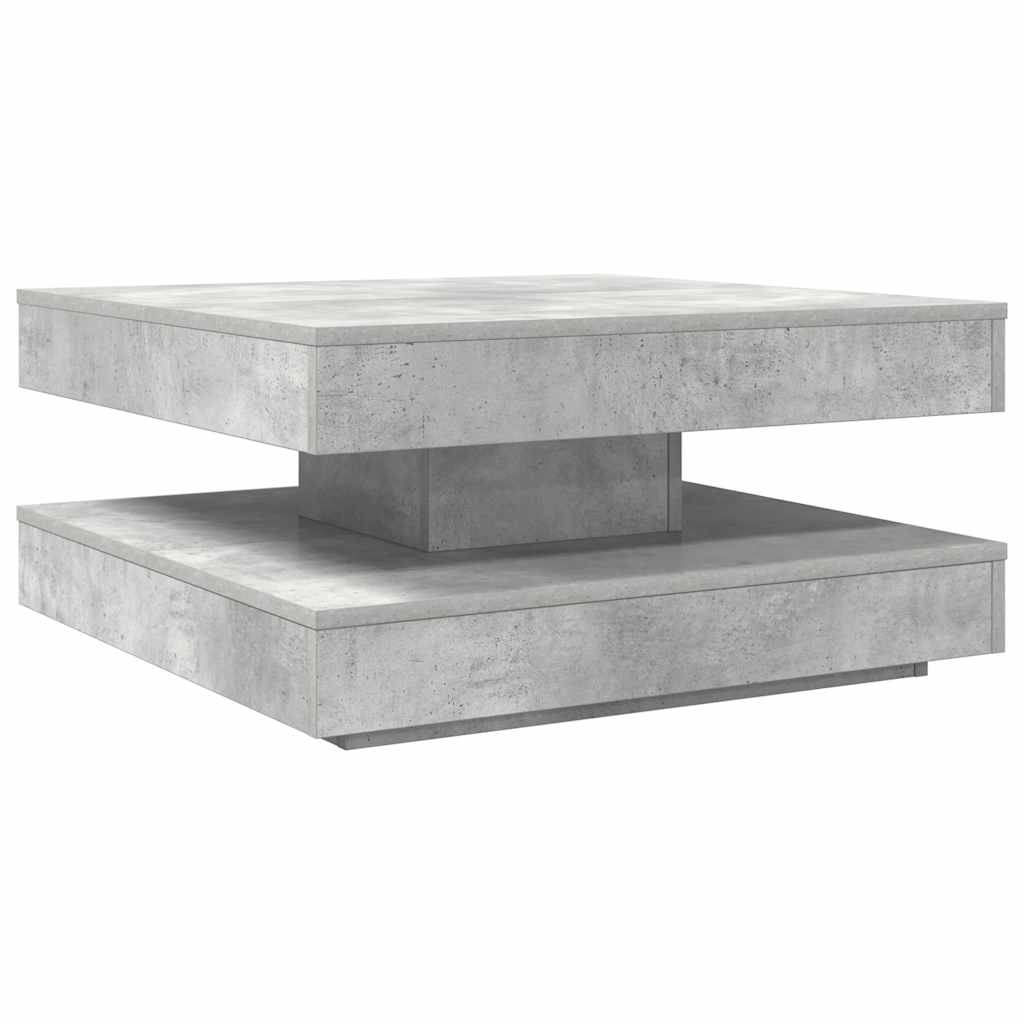vidaXL Couchtisch 360-Grad Drehbar Betongrau 70x70x34,5 cm