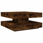 vidaXL Couchtisch 360-Grad Drehbar Räuchereiche 70x70x34,5 cm