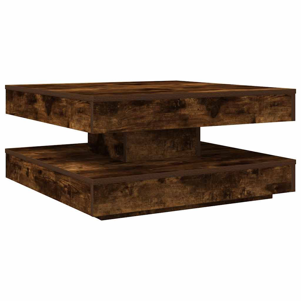 vidaXL Couchtisch 360-Grad Drehbar Räuchereiche 70x70x34,5 cm