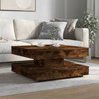 vidaXL Couchtisch 360-Grad Drehbar Räuchereiche 70x70x34,5 cm