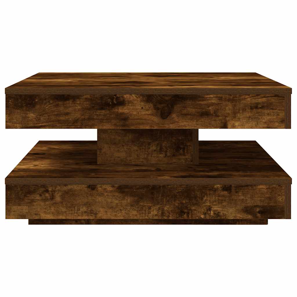 vidaXL Couchtisch 360-Grad Drehbar Räuchereiche 70x70x34,5 cm