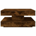 vidaXL Couchtisch 360-Grad Drehbar Räuchereiche 70x70x34,5 cm