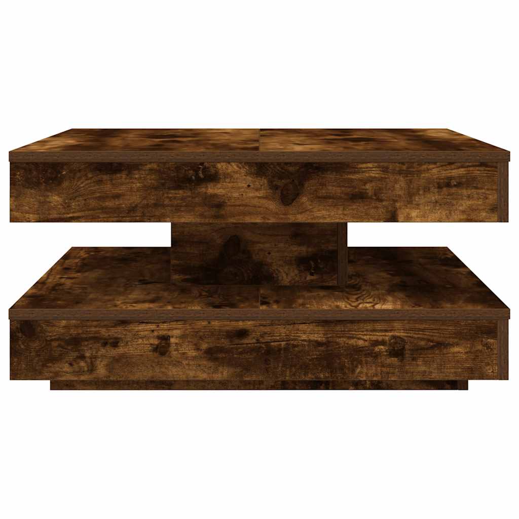 vidaXL Couchtisch 360-Grad Drehbar Räuchereiche 70x70x34,5 cm