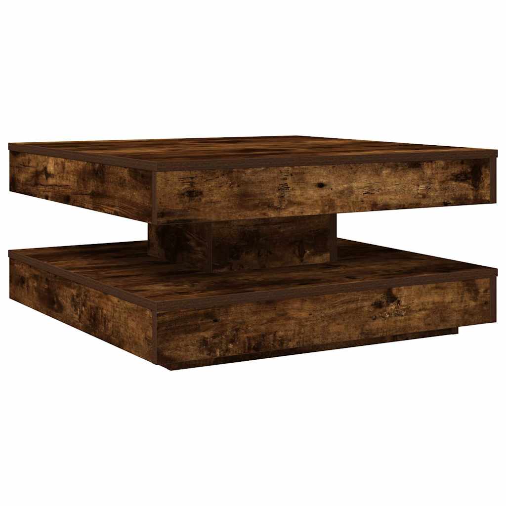 vidaXL Couchtisch 360-Grad Drehbar Räuchereiche 70x70x34,5 cm