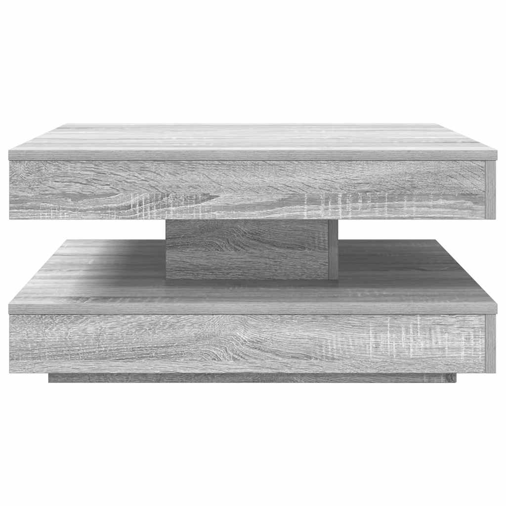 vidaXL Couchtisch 360-Grad Drehbar Grau Sonoma 70x70x34,5 cm