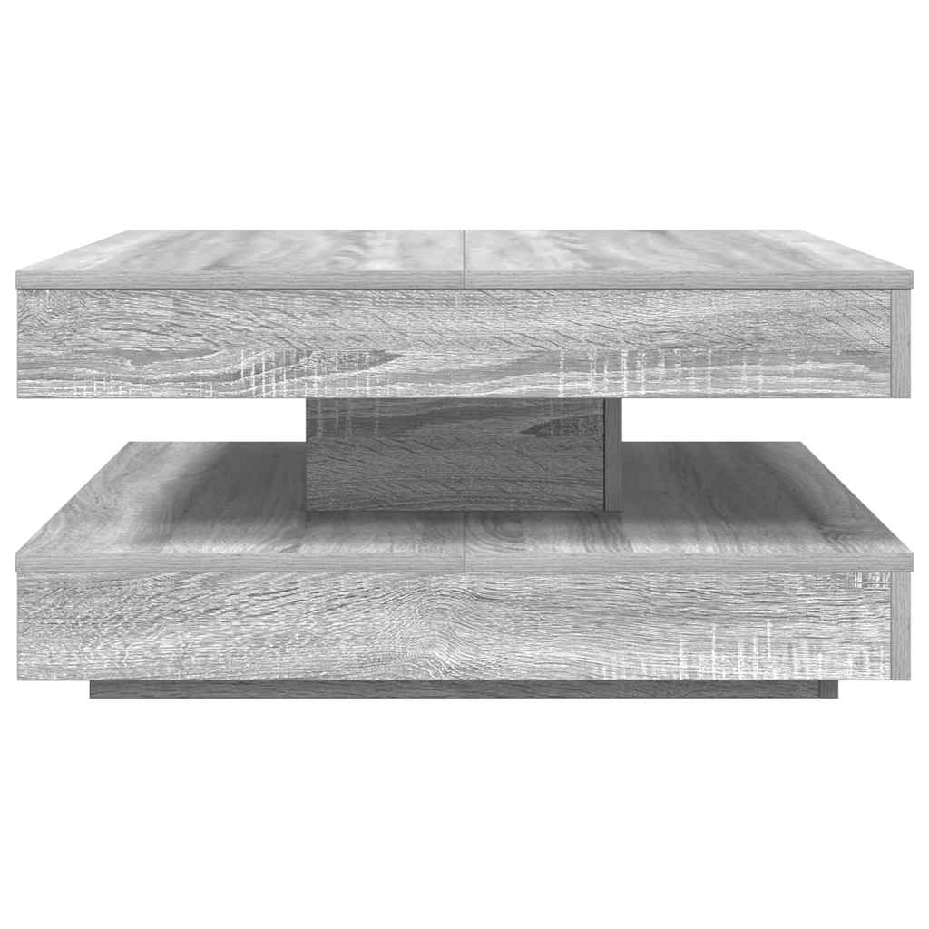 vidaXL Couchtisch 360-Grad Drehbar Grau Sonoma 70x70x34,5 cm