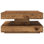 vidaXL Couchtisch 360-Grad Drehbar Altholz-Optik 70x70x34,5 cm