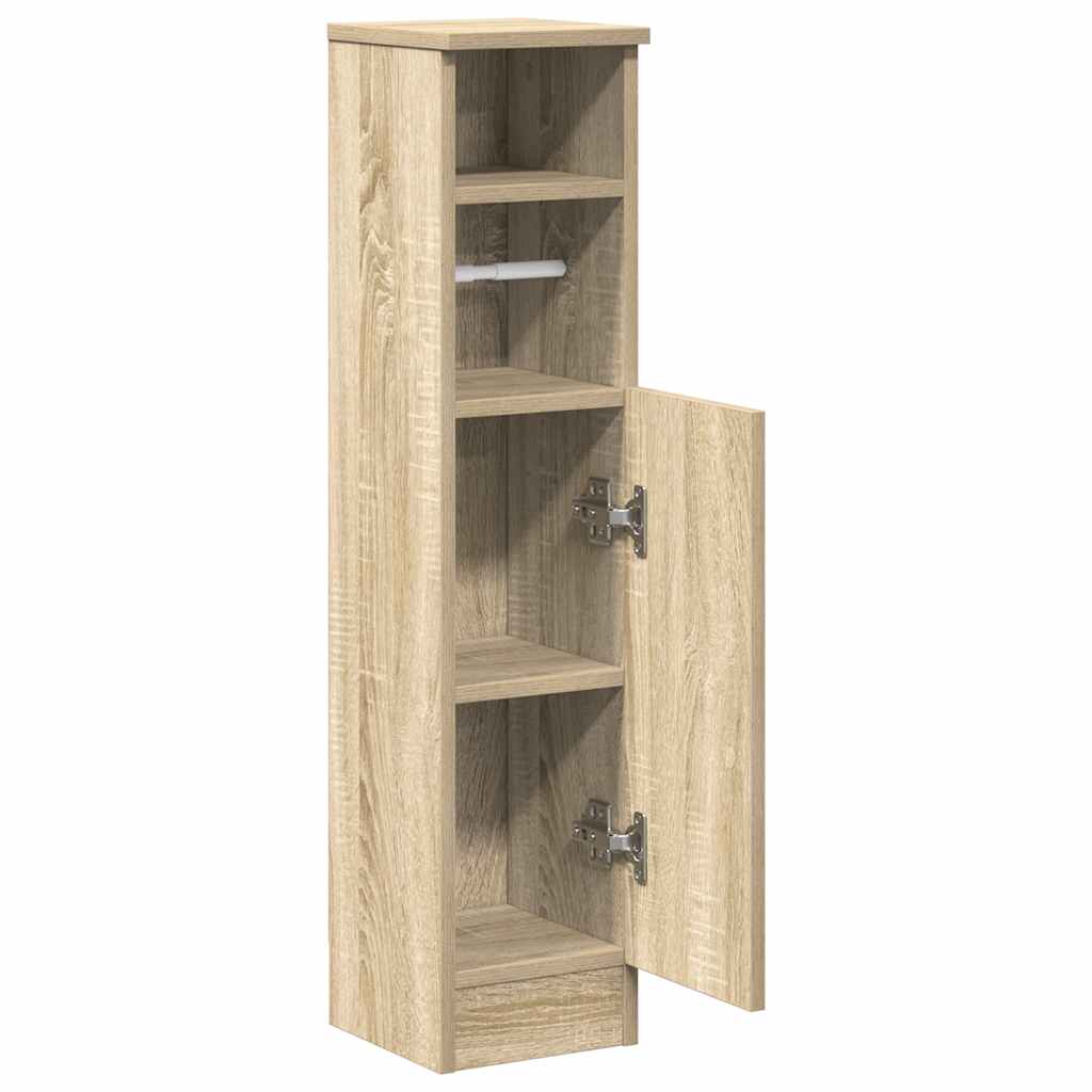 vidaXL Badezimmerschrank mit Rollenhalter Sonoma-Eiche 20,5x22x90 cm