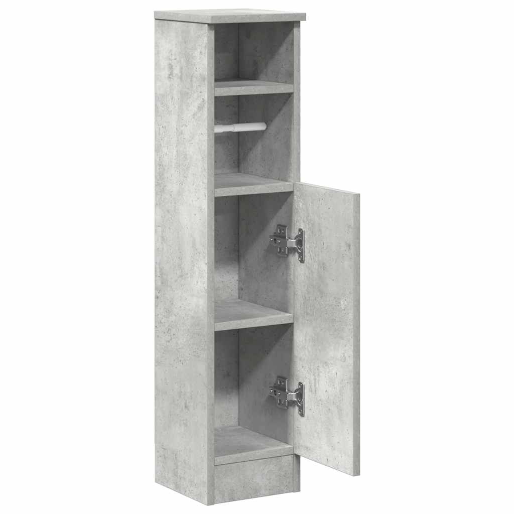 vidaXL Badezimmerschrank mit Rollenhalter Betongrau 20,5x22x90 cm