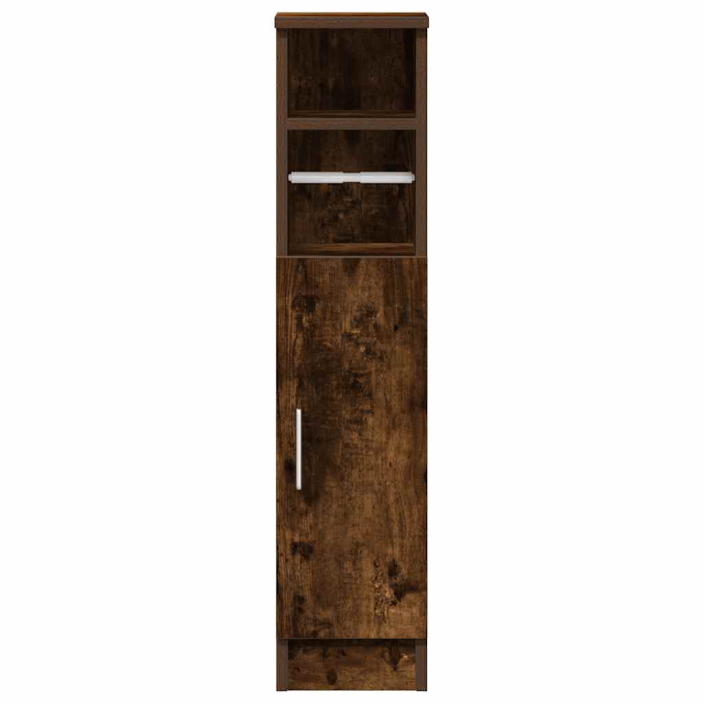 vidaXL Badezimmerschrank mit Rollenhalter Räuchereiche 20,5x22x90 cm