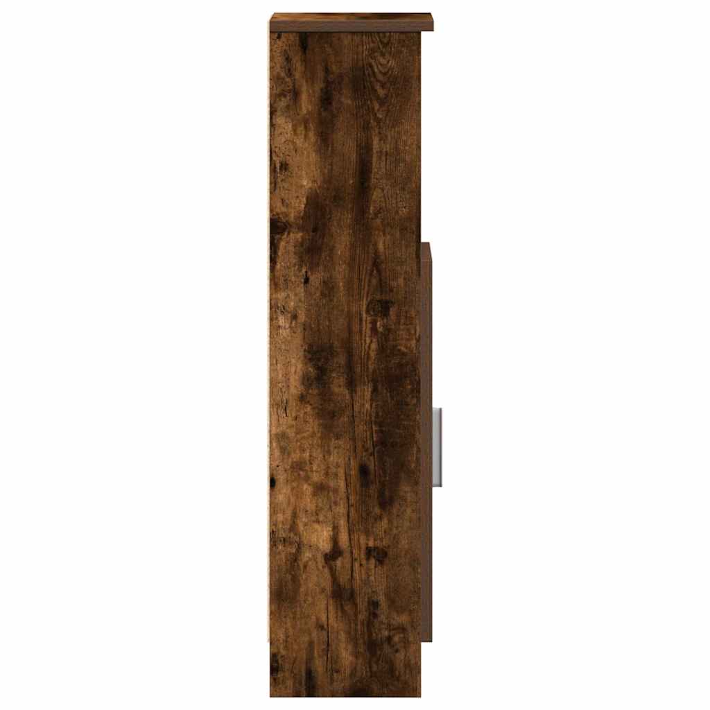 vidaXL Badezimmerschrank mit Rollenhalter Räuchereiche 20,5x22x90 cm