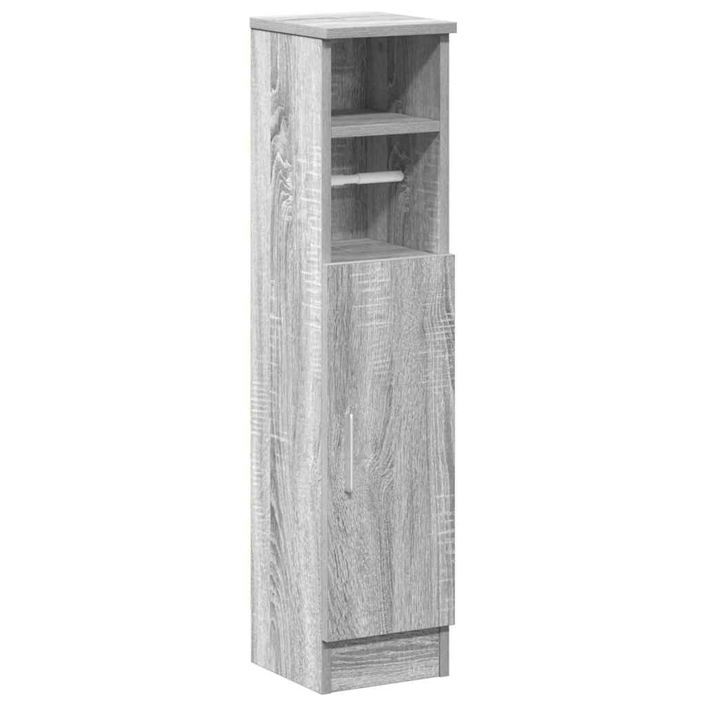 vidaXL Badezimmerschrank mit Rollenhalter Grau Sonoma 20,5x22x90 cm