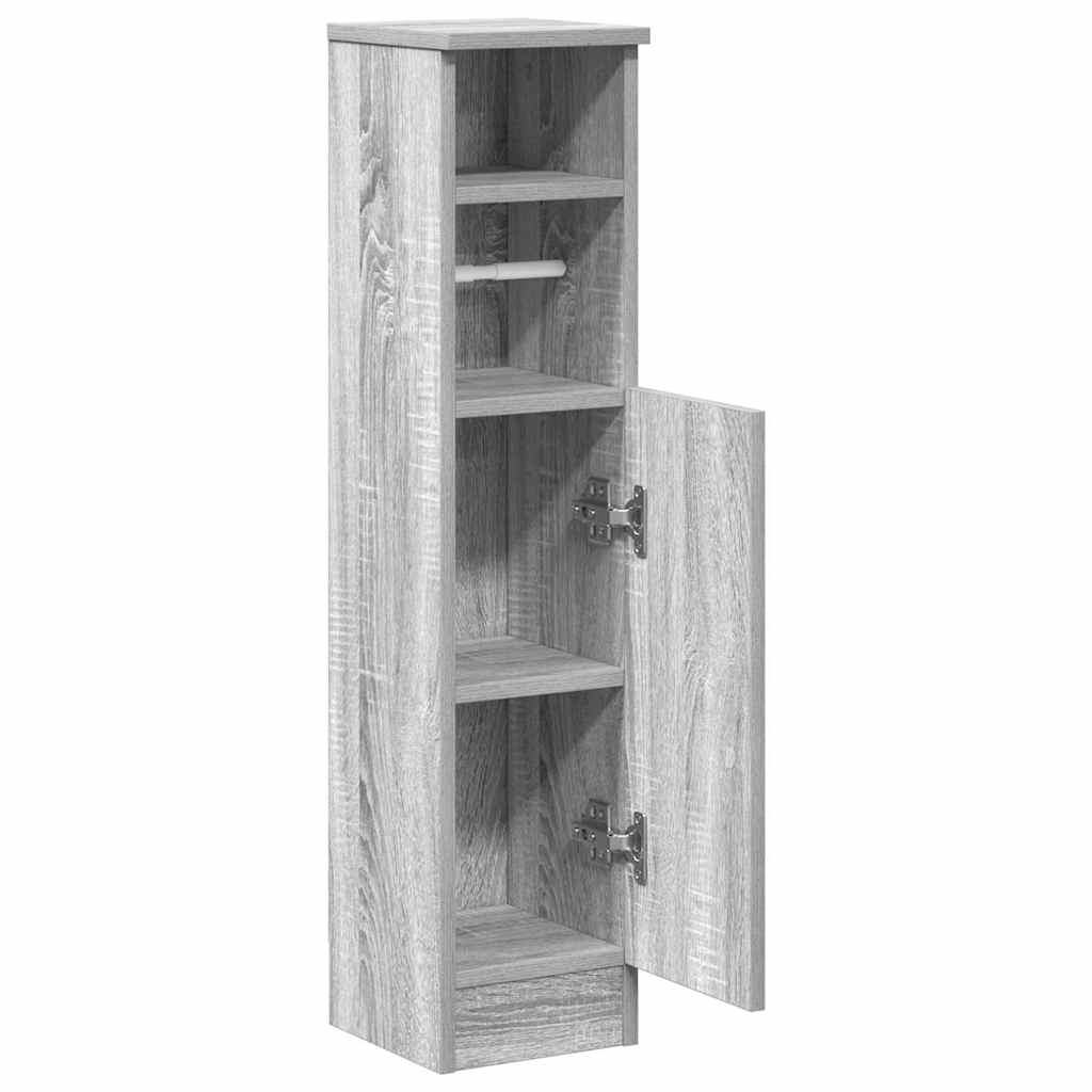 vidaXL Badezimmerschrank mit Rollenhalter Grau Sonoma 20,5x22x90 cm
