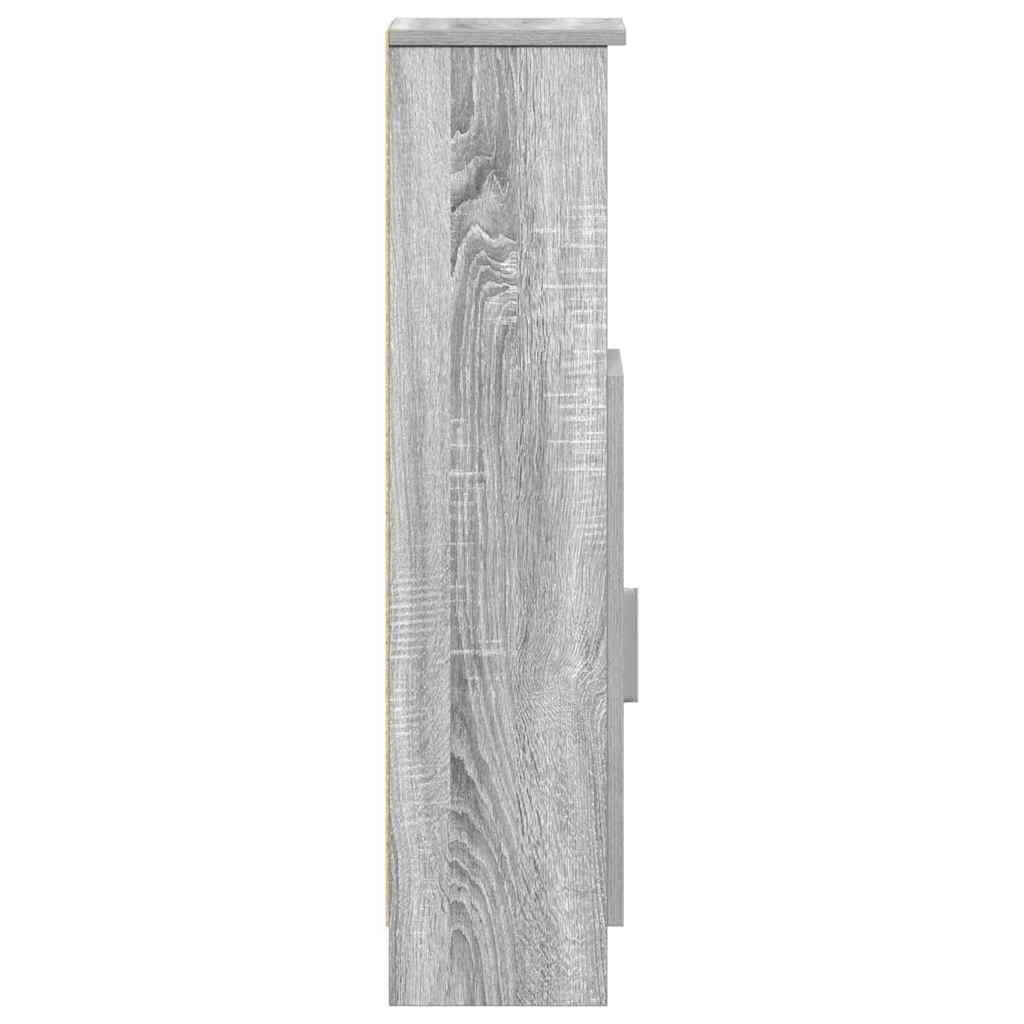vidaXL Badezimmerschrank mit Rollenhalter Grau Sonoma 20,5x22x90 cm