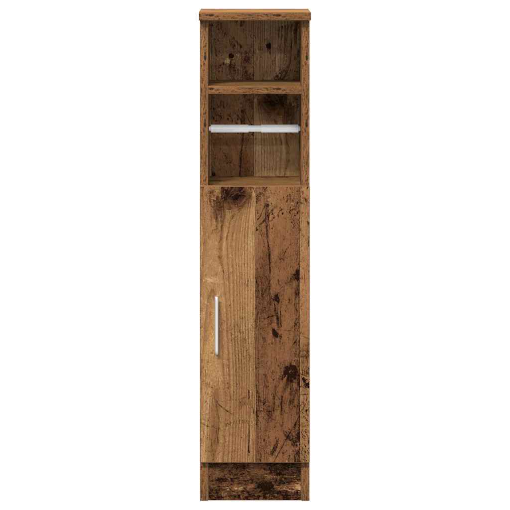 vidaXL Badezimmerschrank mit Rollenhalter Altholz-Optik 20,5x22x90 cm