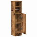vidaXL Badezimmerschrank mit Rollenhalter Altholz-Optik 20,5x22x90 cm