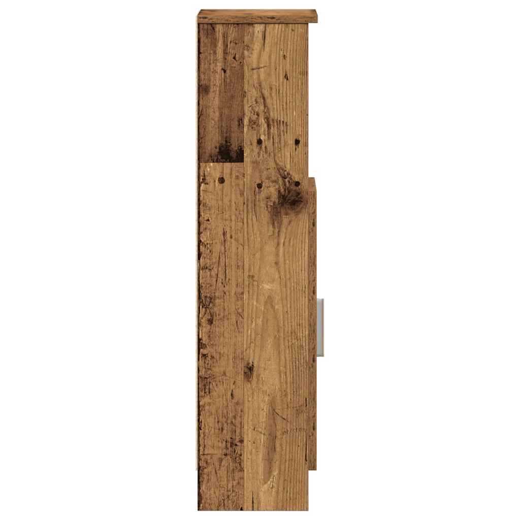 vidaXL Badezimmerschrank mit Rollenhalter Altholz-Optik 20,5x22x90 cm