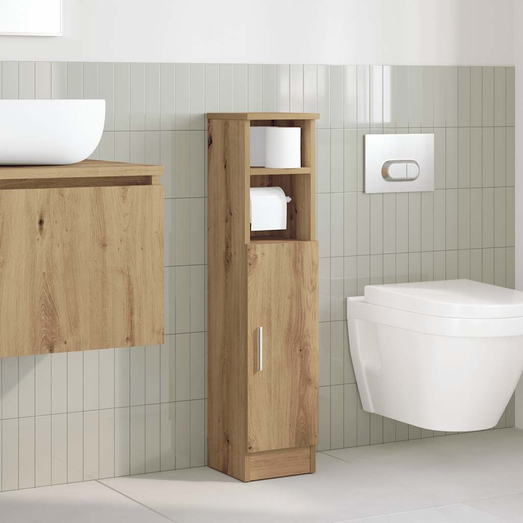 vidaXL Badezimmerschrank mit Rollenhalter Artisan-Eiche 20,5x22x90 cm