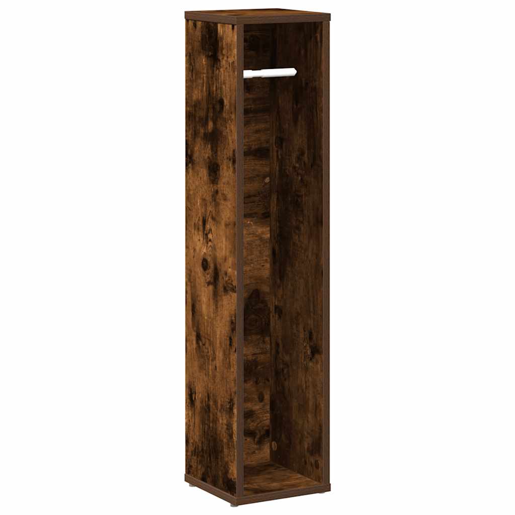 vidaXL Badezimmerschrank mit Rollenhalter Eiche geräuchert 20,5x20x90 cm