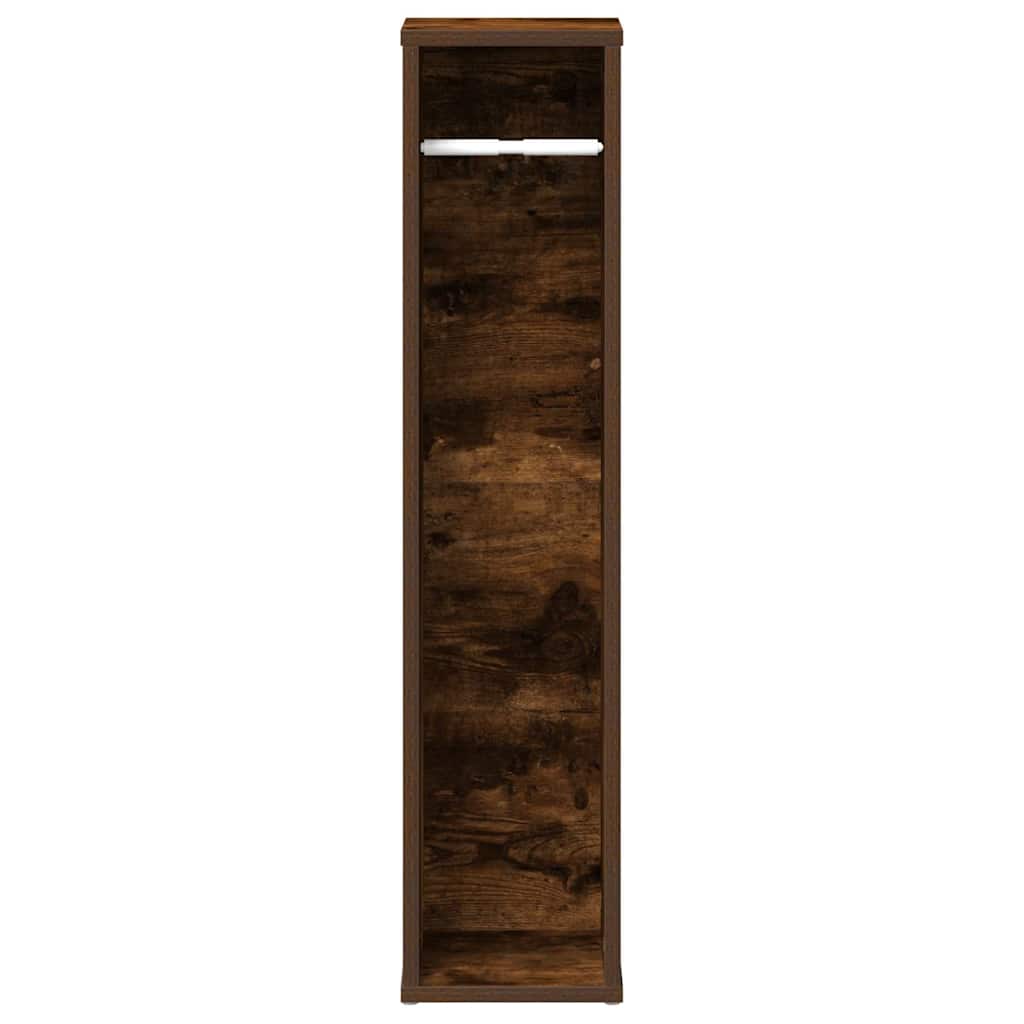 vidaXL Badezimmerschrank mit Rollenhalter Eiche geräuchert 20,5x20x90 cm